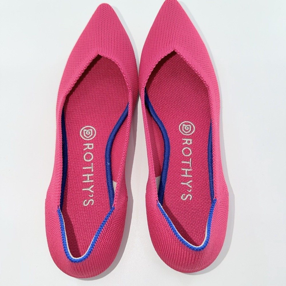 Rothy's The Point Flats Hot Pink Barbiecore Dopamine Modern Preppy Balletcore - Picture 13 of 14
